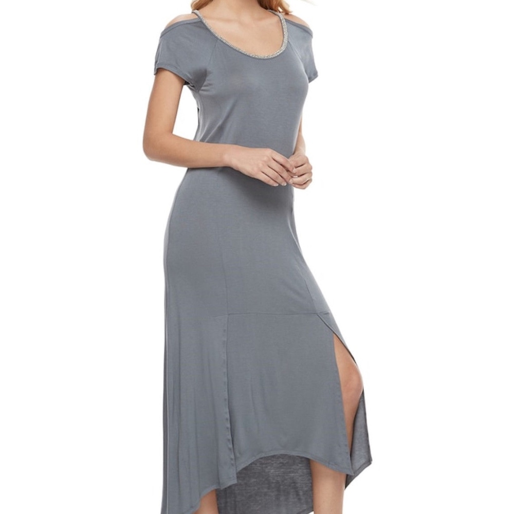 Juicy Couture Embellished Cold-Shoulder Maxi Dress